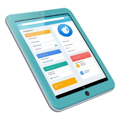 Create an emoji for UX/UI design. Show a monitor or tablet with a web interface mockup displayed on the screen. Use modern, professional colors. Do not include any emojis or smiley faces. Make the background transparent. sticker