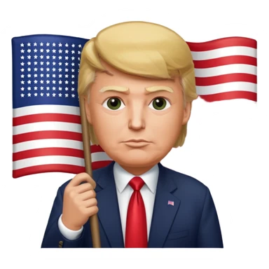 Donald trump holding American flag  sticker