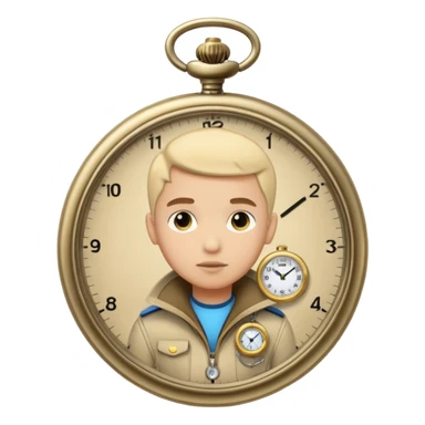 future Explorer with futuristic pocket watch sticker