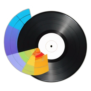  Vinyl record with graphs and statistics sticker