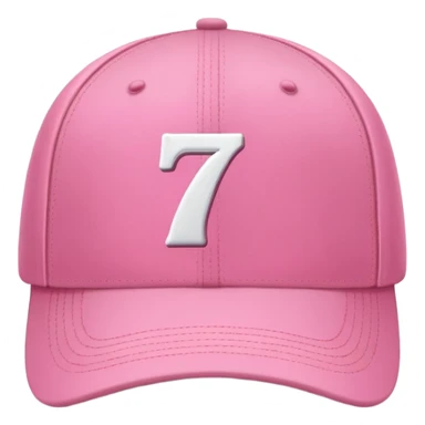 pink cap with number “7” on it sticker