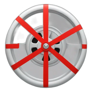 a wheel with a stop sign sticker