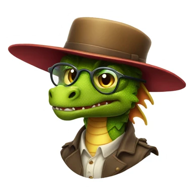 dragon avec chapeau et lunette sticker