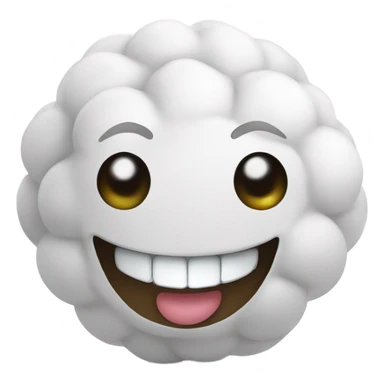 Laughing cotton balls sticker