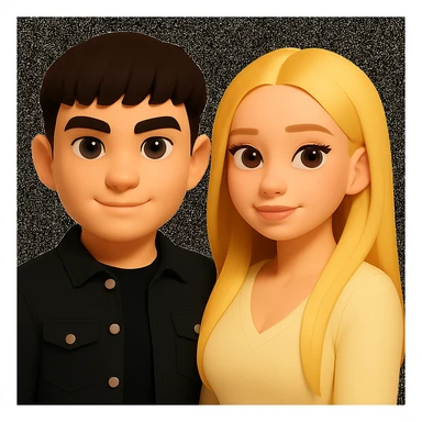 Slightly increase the volume of the upper body of the girl and shift her to the right, preserving the style of the image. sticker