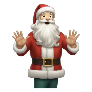 Full height Actively gesturing with hands pale skin Santa Claus sticker
