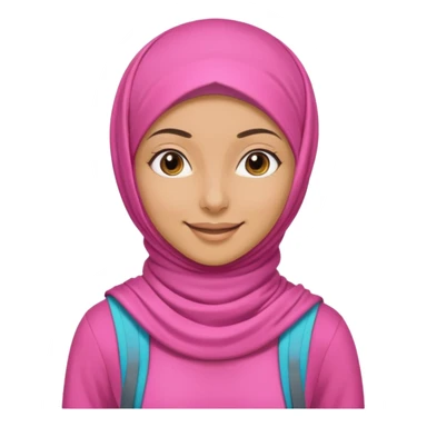tan skin, hijabi young women in pink hijab, going for walk in active wear clothing sticker