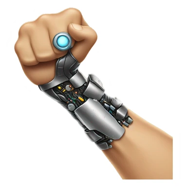 Flexing cyborg bicep and forearm with circuits and shocks sticker