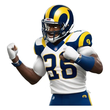 Rams football player celebrating  sticker