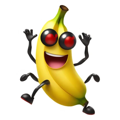 Banana dancing with ladybug  sticker