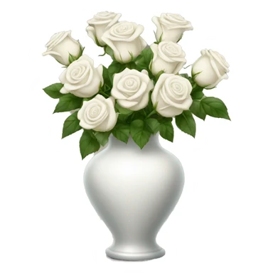 White roses vase sticker
