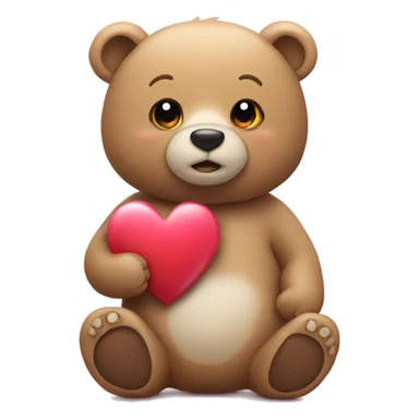 Bear with heart sticker