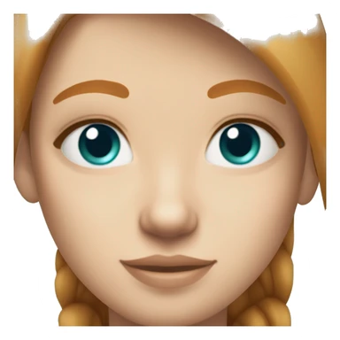 A girl with straight hair ginger hair half head of blonde highlights freckles long lashes teal/blue eyes beautiful face cute nose medium skin tone sticker