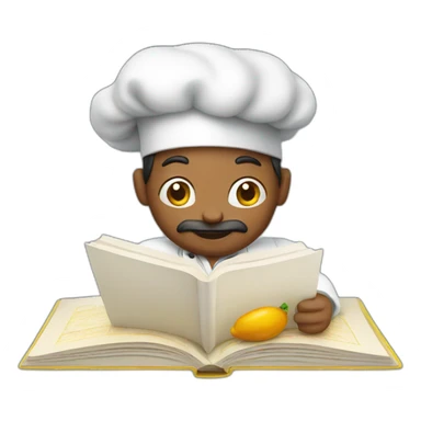 chef reading recipe book sticker