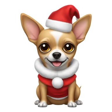 Chihuahua dog with a Santa dress sticker