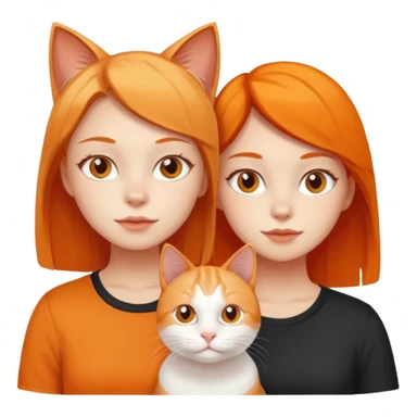 Two stink brainless girls with white and orange cat sticker