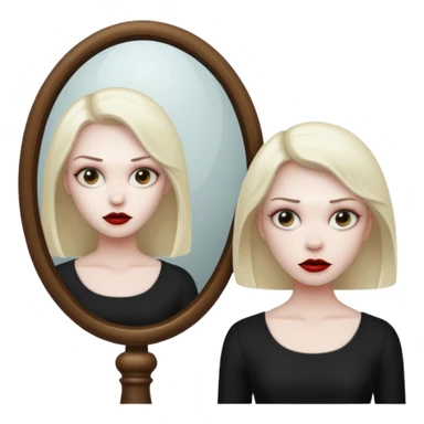 Killer behind woman on mirror sticker