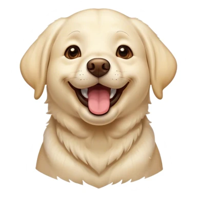 Cinematic Comical Cream Labrador Portrait Emoji, Head tilted dramatically with an exaggeratedly amused expression, featuring a glossy cream Fur with a radiant sheen, wide, expressive warm eyes filled with playful disbelief, Simplified yet hilariously expressive features, highly detailed, glowing with a slightly sassy glow, high shine, dramatic yet playful, stylized with an air of cheeky mischief, bright and endearing, soft glowing outline, capturing the essence of a spirited and over-the-top companion, so meme-worthy it feels like it could side-eye its way into internet fame instantly! sticker