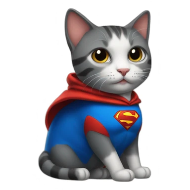cat in a superman costume sticker