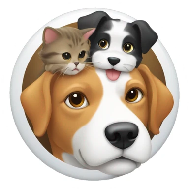Animal rescue Logo with a cat and dog on it sticker