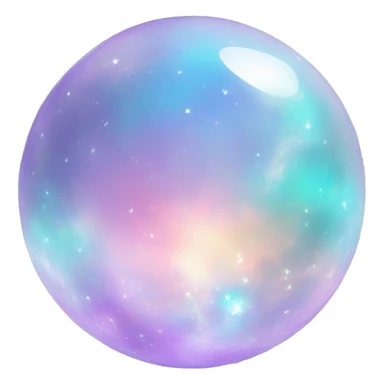 Pastel white iridescent nebula crystal orb sticker