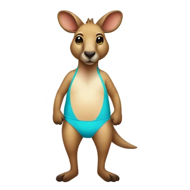 Kangaroo in a swimsuit sticker