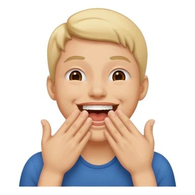 Laughing with hands on mouth sticker