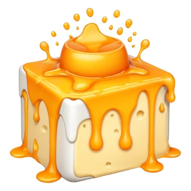 gooey cheese melting in a white box sticker