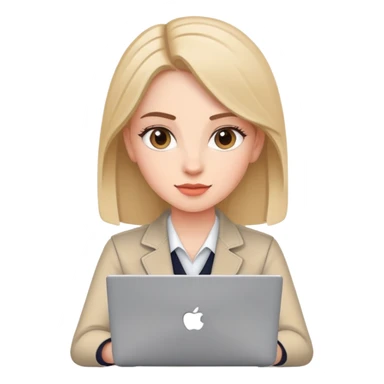 Girl PR specialist with laptop YouTube sticker