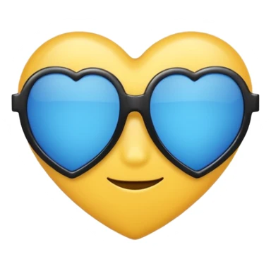 blue heart wearing black sunglasses stylish emoji sticker