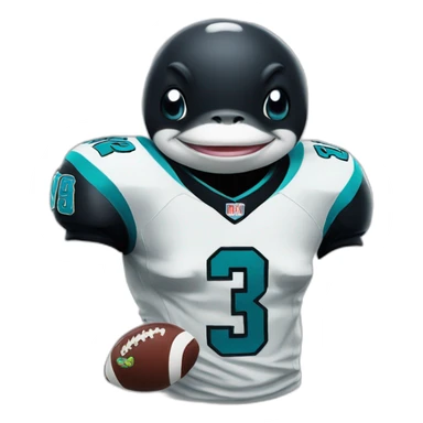 killer whale wearing a football jersey sticker