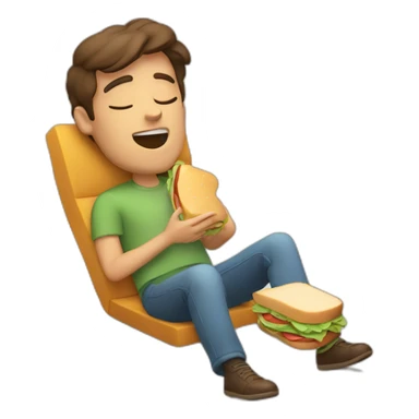Guy dreaming with a sandwich  sticker