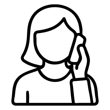 outlined icon of a woman talking on the phone sticker