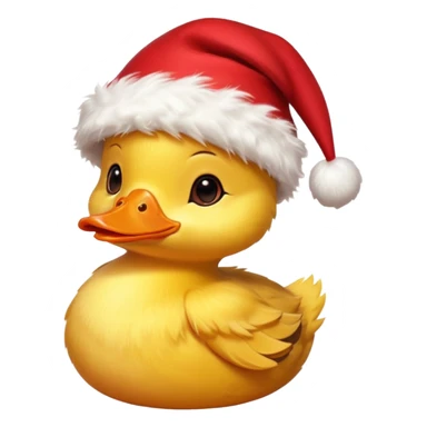 Un patito con gorro navideño sticker