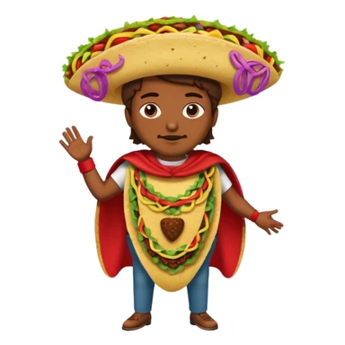 a hero who wear Taco costume  sticker