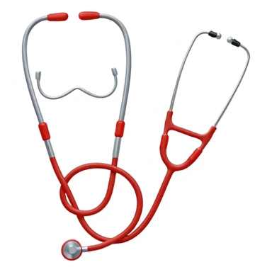 Red stethoscope thats prominent and single sided sticker
