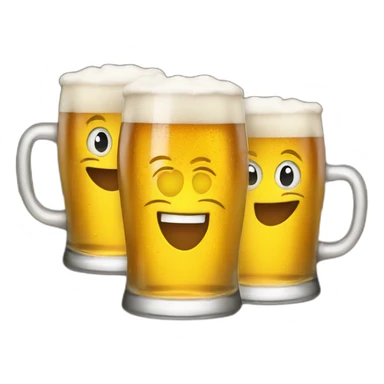 Three smiling glasses of beer emojis sticker