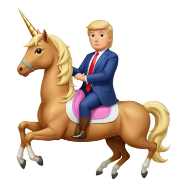 donald trump on a unicorn sticker