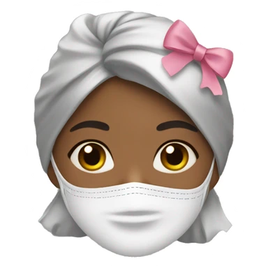 Girl with bows and face sheet mask sticker