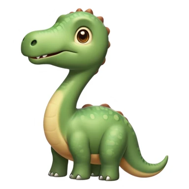 Cinematic Cute Brontosaurus Portrait Emoji, Head tilted playfully with a gentle smile, featuring a charming, massive form with an elongated neck and a small, endearing head adorned with bright, curious eyes, Simplified yet irresistibly adorable features, highly detailed, glowing with a warm, inviting prehistoric glow, high shine, affectionate and lively, stylized with a touch of whimsical ancient charm, soft glowing outline, capturing the essence of a playful Brontosaurus that seems as if it could amble out of the screen into your arms! sticker