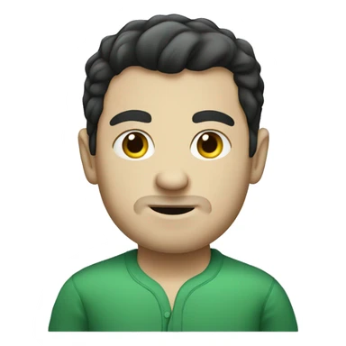 White Man with dark hair in Green pyjamas  sticker