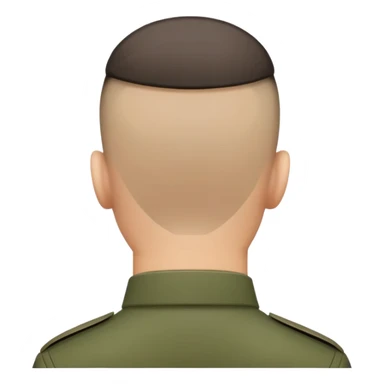 back of soldier's head with military haircut, seen from behind sticker
