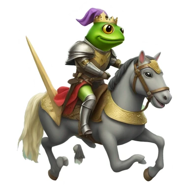 A frog knight riding a horse sticker