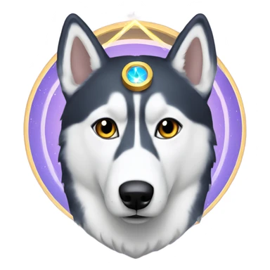 Husky with saint halo sticker