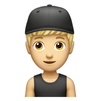 blond boy with cap black and hair short sticker