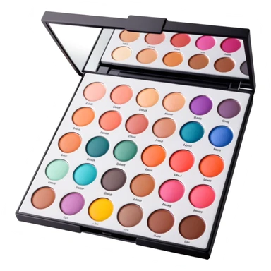 Makeup palette with colorful eyeshadows sticker