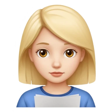 Girl holding a paper with a number sticker