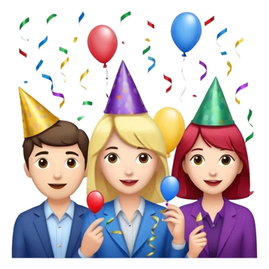 Party celebration with confetti and balloons sticker