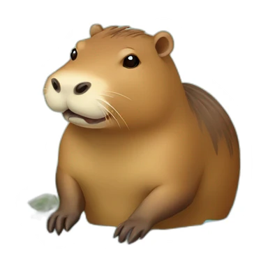 Capybara with cocodrile sticker