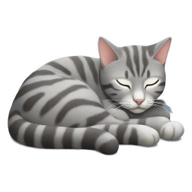 gray tabby cat sleeping sticker
